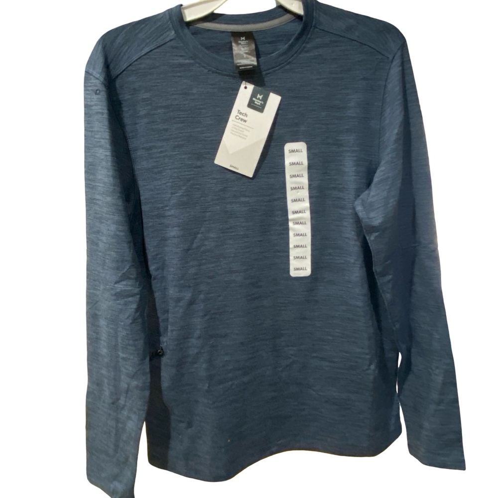 Men's Long Sleeve Heathered Blue Tee